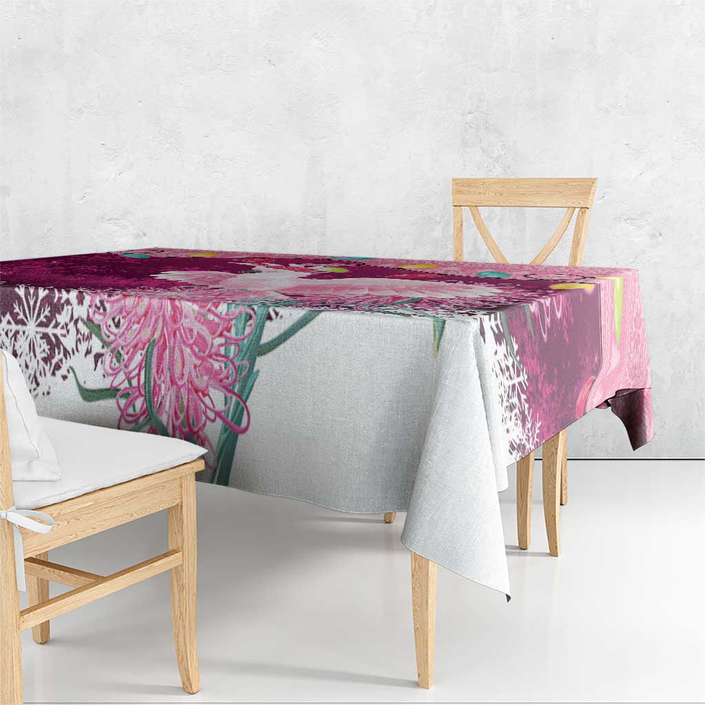 Pink Cockatoo Australia Christmas Tablecloth Grevillea Eucalyptus Blossoms - Aussie Hoodie