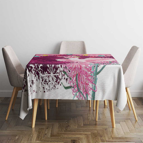 Pink Cockatoo Australia Christmas Tablecloth Grevillea Eucalyptus Blossoms - Aussie Hoodie