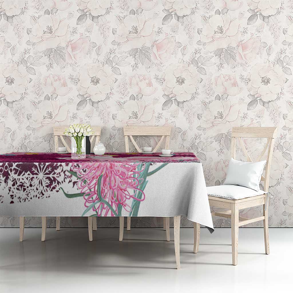 Pink Cockatoo Australia Christmas Tablecloth Grevillea Eucalyptus Blossoms - Aussie Hoodie