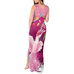 Pink Cockatoo Australia Christmas Tank Maxi Dress Grevillea Eucalyptus Blossoms - Aussie Hoodie