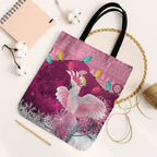 Pink Cockatoo Australia Christmas Tote Bag Grevillea Eucalyptus Blossoms - Aussie Hoodie
