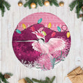 Pink Cockatoo Australia Christmas Tree Skirt Grevillea Eucalyptus Blossoms - Aussie Hoodie