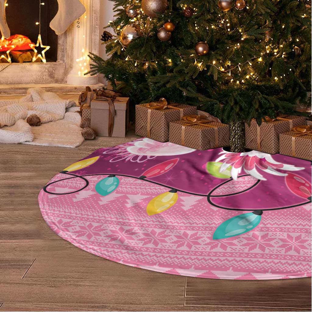 Pink Cockatoo Australia Christmas Tree Skirt Grevillea Eucalyptus Blossoms - Aussie Hoodie