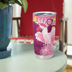 Pink Cockatoo Australia Christmas Tumbler Cup Grevillea Eucalyptus Blossoms - Aussie Hoodie
