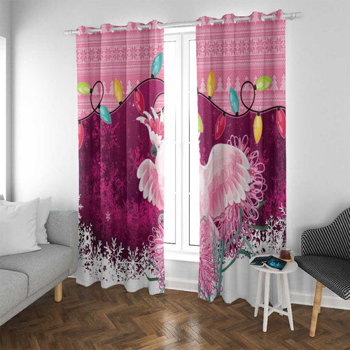 Pink Cockatoo Australia Christmas Window Curtain Grevillea Eucalyptus Blossoms - Aussie Hoodie