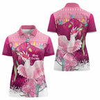 Pink Cockatoo Australia Christmas Women Polo Shirt Grevillea Eucalyptus Blossoms - Aussie Hoodie