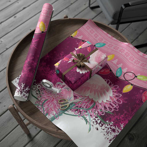Pink Cockatoo Australia Christmas Wrapping Paper Grevillea Eucalyptus Blossoms - Aussie Hoodie