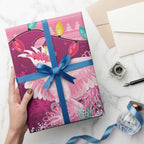 Pink Cockatoo Australia Christmas Wrapping Paper Grevillea Eucalyptus Blossoms - Aussie Hoodie