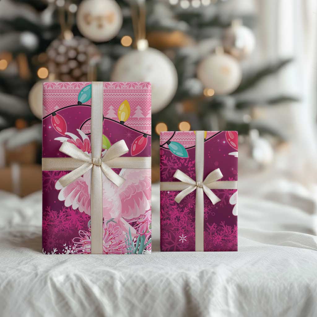 Pink Cockatoo Australia Christmas Wrapping Paper Grevillea Eucalyptus Blossoms - Aussie Hoodie