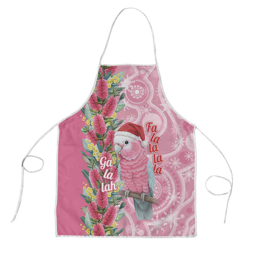Australia Pink Galah Christmas Apron Falalalala Galalah Bottlebrush Aboriginal Art - Aussie Hoodie