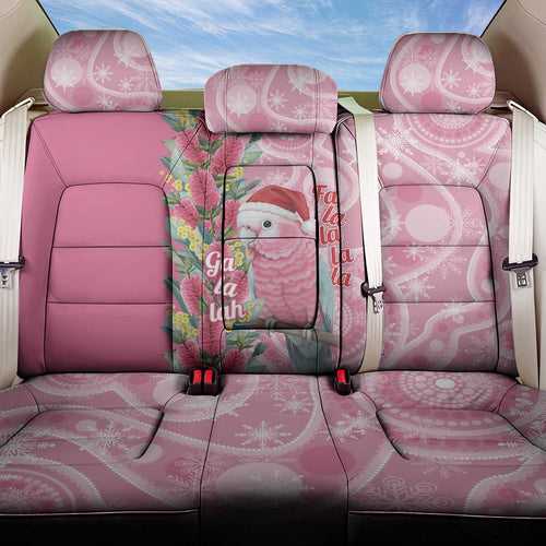Australia Pink Galah Christmas Back Car Seat Cover Falalalala Galalah Bottlebrush Aboriginal Art - Aussie Hoodie