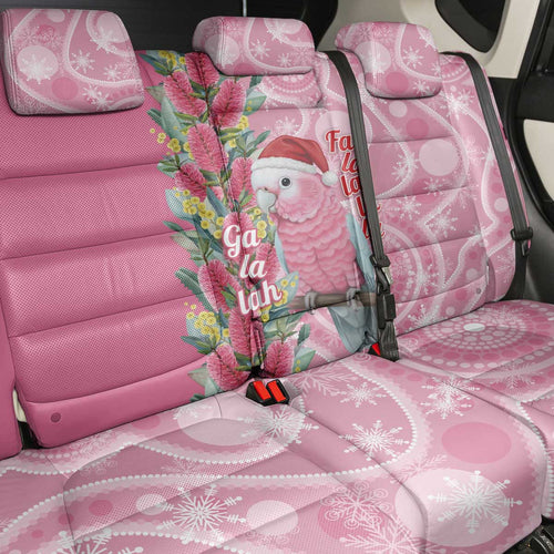 Australia Pink Galah Christmas Back Car Seat Cover Falalalala Galalah Bottlebrush Aboriginal Art - Aussie Hoodie