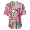 Australia Pink Galah Christmas Baseball Jersey Falalalala Galalah Bottlebrush Aboriginal Art - Aussie Hoodie