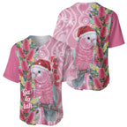 Australia Pink Galah Christmas Baseball Jersey Falalalala Galalah Bottlebrush Aboriginal Art - Aussie Hoodie