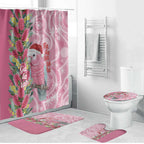 Australia Pink Galah Christmas Bathroom Set Falalalala Galalah Bottlebrush Aboriginal Art - Aussie Hoodie