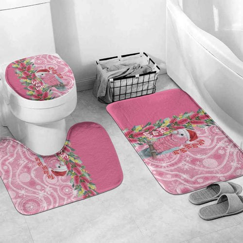 Australia Pink Galah Christmas Bathroom Set Falalalala Galalah Bottlebrush Aboriginal Art - Aussie Hoodie