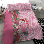 Australia Pink Galah Christmas Bedding Set Falalalala Galalah Bottlebrush Aboriginal Art - Aussie Hoodie