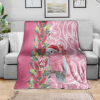 Australia Pink Galah Christmas Blanket Falalalala Galalah Bottlebrush Aboriginal Art - Aussie Hoodie