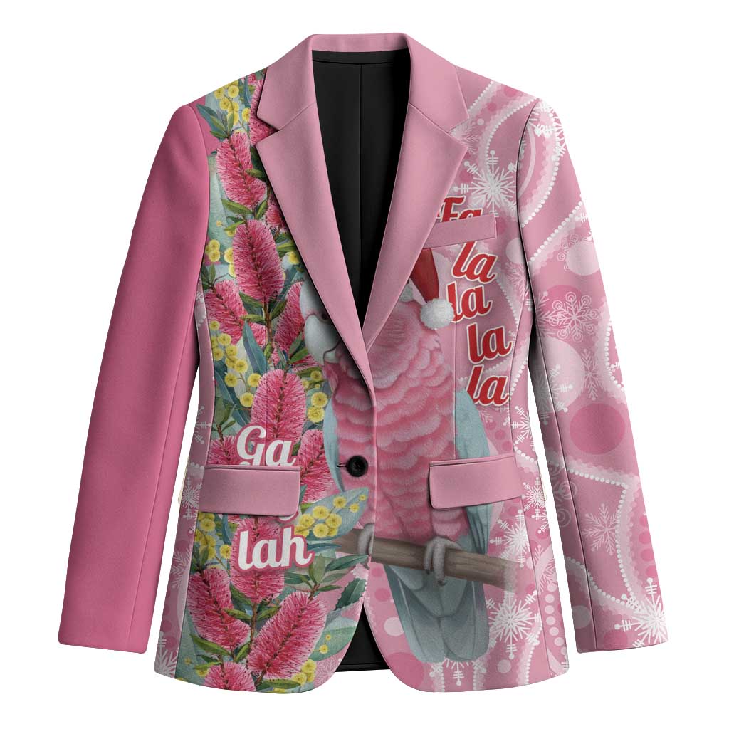 Australia Pink Galah Christmas Blazer Falalalala Galalah Bottlebrush Aboriginal Art - Aussie Hoodie