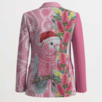 Australia Pink Galah Christmas Blazer Falalalala Galalah Bottlebrush Aboriginal Art - Aussie Hoodie