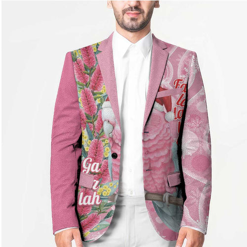 Australia Pink Galah Christmas Blazer Falalalala Galalah Bottlebrush Aboriginal Art - Aussie Hoodie
