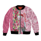 Australia Pink Galah Christmas Bomber Jacket Falalalala Galalah Bottlebrush Aboriginal Art - Aussie Hoodie