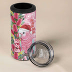 Australia Pink Galah Christmas 4 in 1 Can Cooler Tumbler Falalalala Galalah Bottlebrush Aboriginal Art - Aussie Hoodie