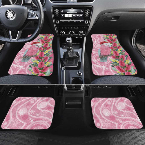 Australia Pink Galah Christmas Car Mats Falalalala Galalah Bottlebrush Aboriginal Art - Aussie Hoodie