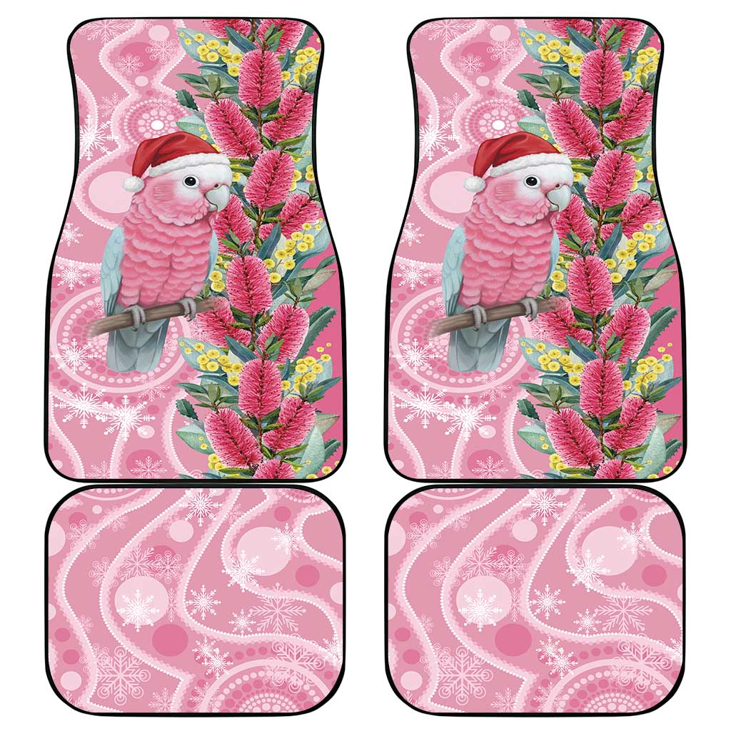 Australia Pink Galah Christmas Car Mats Falalalala Galalah Bottlebrush Aboriginal Art - Aussie Hoodie