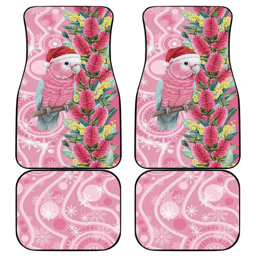 Australia Pink Galah Christmas Car Mats Falalalala Galalah Bottlebrush Aboriginal Art - Aussie Hoodie