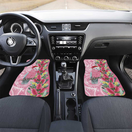Australia Pink Galah Christmas Car Mats Falalalala Galalah Bottlebrush Aboriginal Art - Aussie Hoodie
