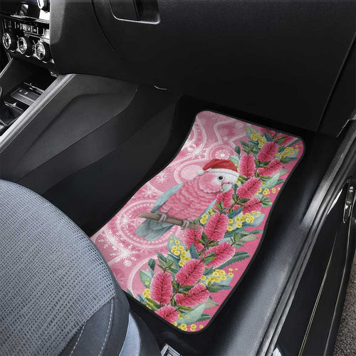 Australia Pink Galah Christmas Car Mats Falalalala Galalah Bottlebrush Aboriginal Art - Aussie Hoodie