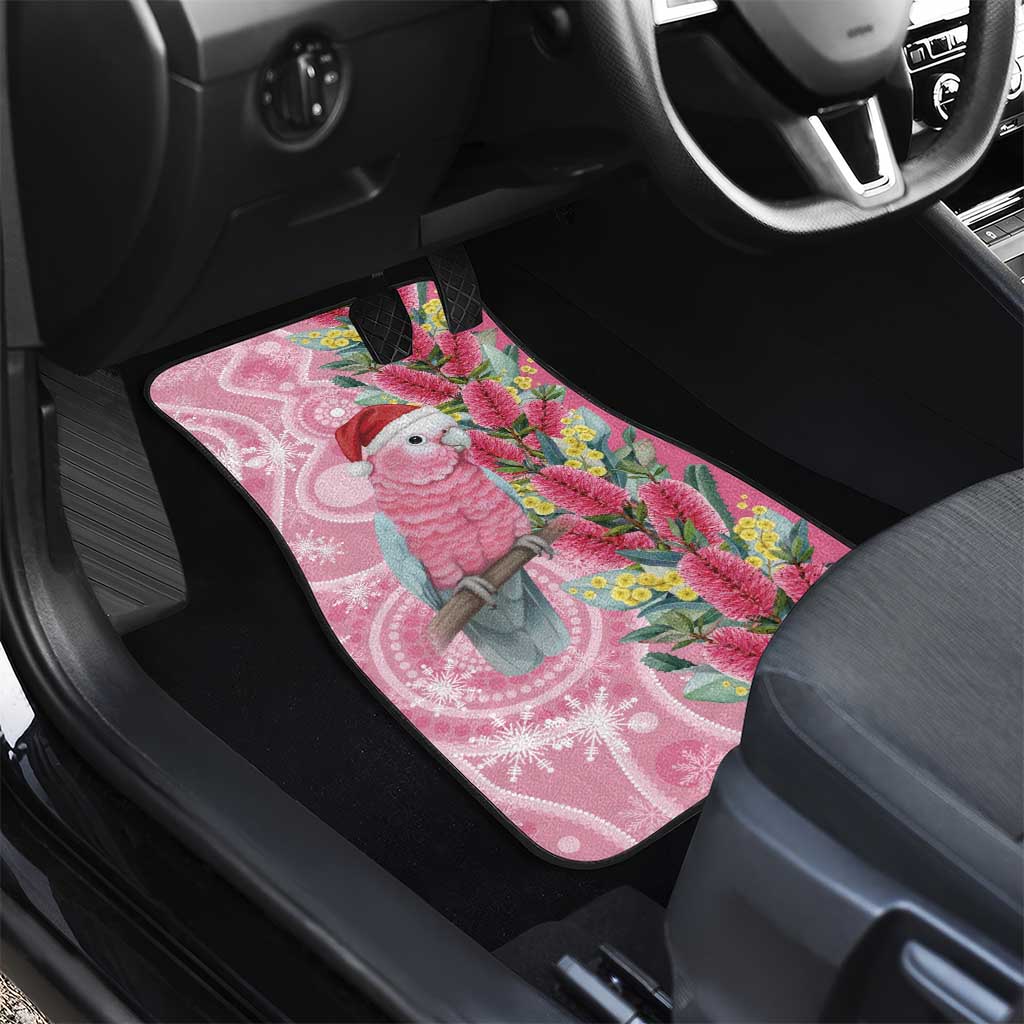 Australia Pink Galah Christmas Car Mats Falalalala Galalah Bottlebrush Aboriginal Art - Aussie Hoodie