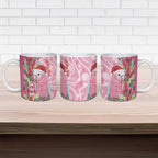 Australia Pink Galah Christmas Ceramic Mug Falalalala Galalah Bottlebrush Aboriginal Art - Aussie Hoodie