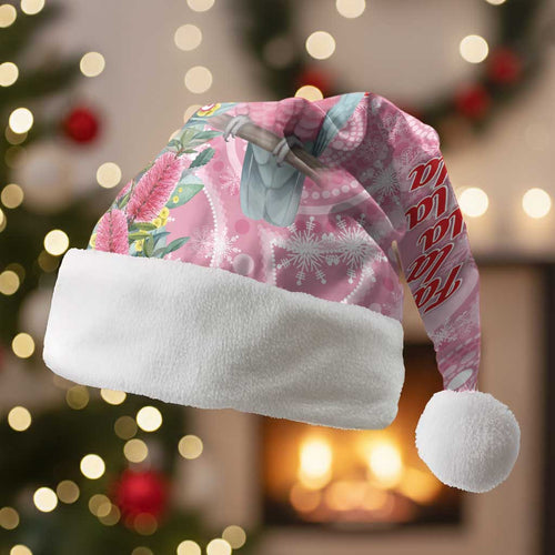 Australia Pink Galah Christmas Santa Hat Falalalala Galalah Bottlebrush Aboriginal Art - Aussie Hoodie