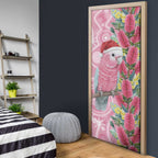Australia Pink Galah Christmas Door Cover Falalalala Galalah Bottlebrush Aboriginal Art - Aussie Hoodie