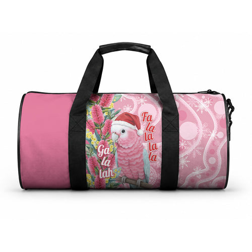Australia Pink Galah Christmas Duffle Bag Falalalala Galalah Bottlebrush Aboriginal Art