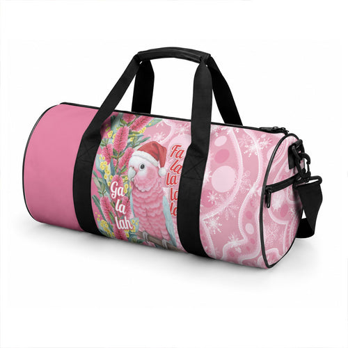 Australia Pink Galah Christmas Duffle Bag Falalalala Galalah Bottlebrush Aboriginal Art