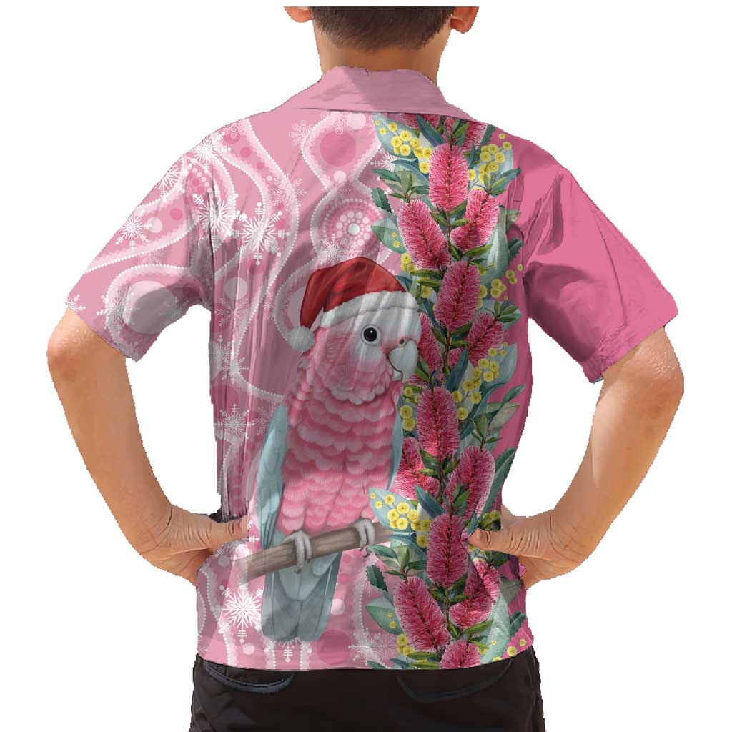 Australia Pink Galah Christmas Family Matching Mermaid Dress and Hawaiian Shirt Falalalala Galalah Bottlebrush Aboriginal Art - Aussie Hoodie