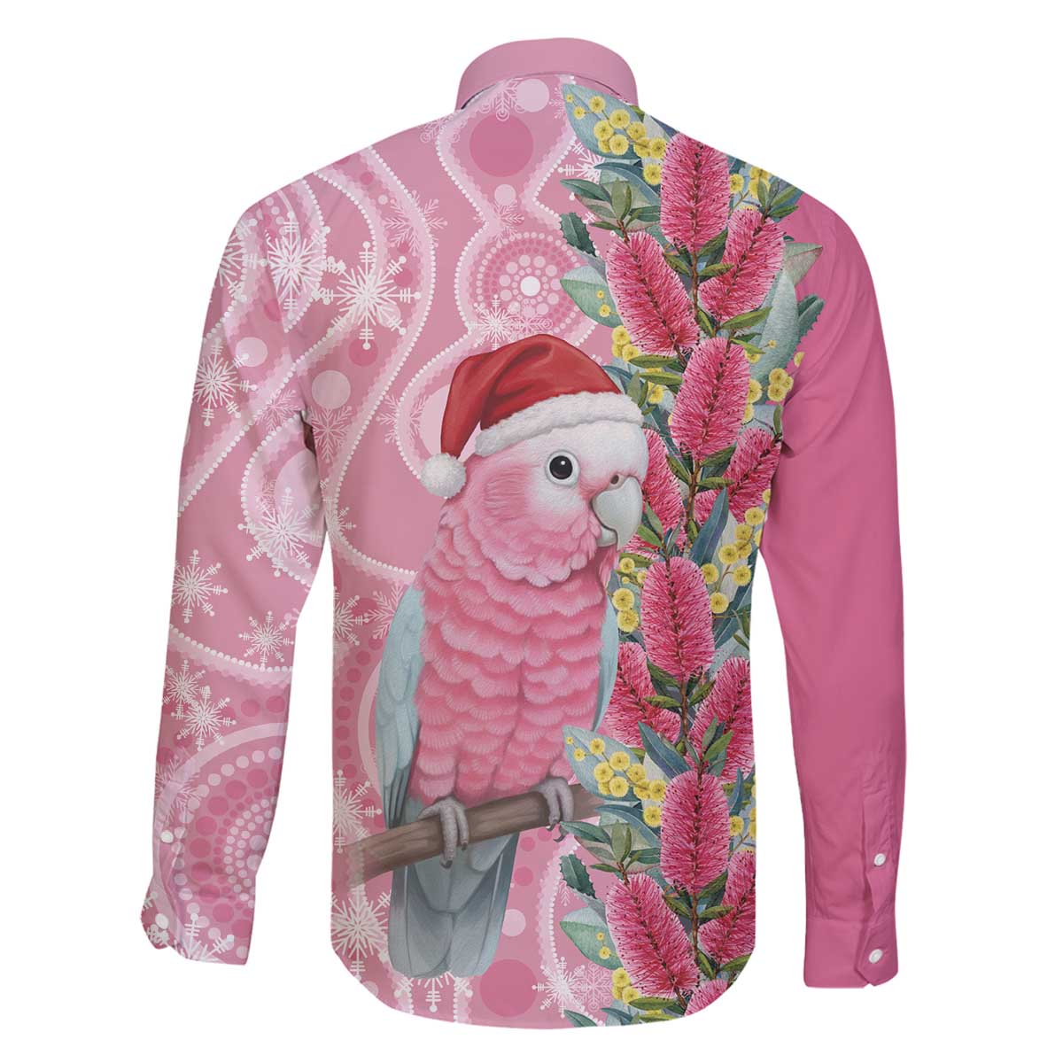 Australia Pink Galah Christmas Family Matching Off The Shoulder Long Sleeve Dress and Hawaiian Shirt Falalalala Galalah Bottlebrush Aboriginal Art - Aussie Hoodie