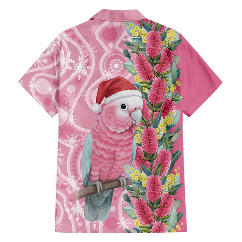 Australia Pink Galah Christmas Family Matching Off Shoulder Maxi Dress and Hawaiian Shirt Falalalala Galalah Bottlebrush Aboriginal Art - Aussie Hoodie