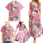 Australia Pink Galah Christmas Family Matching Summer Maxi Dress and Hawaiian Shirt Falalalala Galalah Bottlebrush Aboriginal Art - Aussie Hoodie