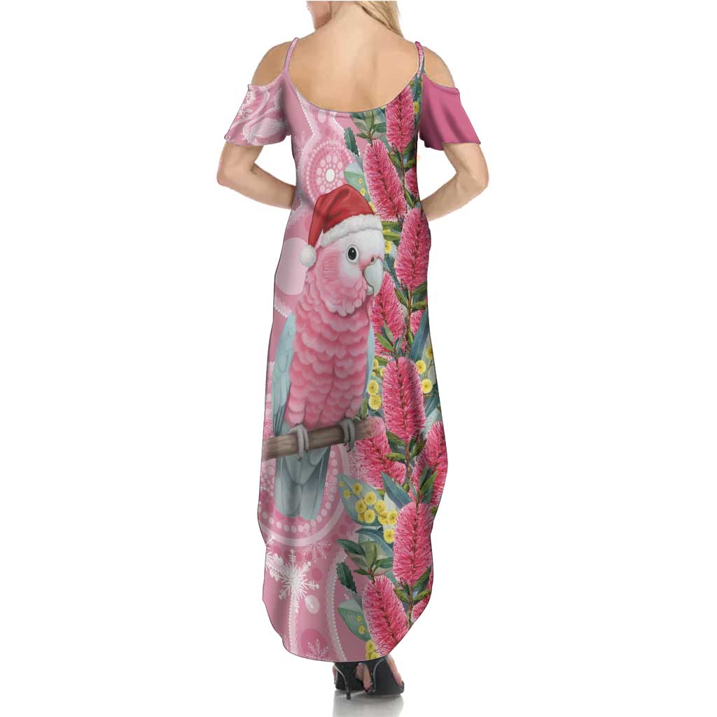 Australia Pink Galah Christmas Family Matching Summer Maxi Dress and Hawaiian Shirt Falalalala Galalah Bottlebrush Aboriginal Art - Aussie Hoodie