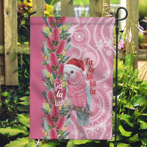 Australia Pink Galah Christmas Garden Flag Falalalala Galalah Bottlebrush Aboriginal Art - Aussie Hoodie