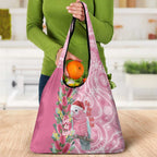 Australia Pink Galah Christmas Grocery Bag Falalalala Galalah Bottlebrush Aboriginal Art - Aussie Hoodie