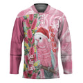 Australia Pink Galah Christmas Hockey Jersey Falalalala Galalah Bottlebrush Aboriginal Art - Aussie Hoodie