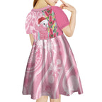 Australia Pink Galah Christmas Kid Short Sleeve Dress Falalalala Galalah Bottlebrush Aboriginal Art - Aussie Hoodie