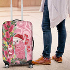 Australia Pink Galah Christmas Luggage Cover Falalalala Galalah Bottlebrush Aboriginal Art - Aussie Hoodie