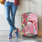 Australia Pink Galah Christmas Luggage Cover Falalalala Galalah Bottlebrush Aboriginal Art - Aussie Hoodie