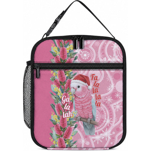 Australia Pink Galah Christmas Lunch Bag Falalalala Galalah Bottlebrush Aboriginal Art
